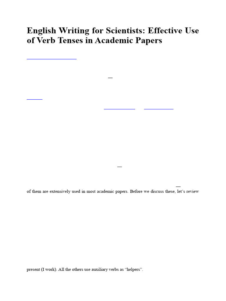 Effective Tenses in Scientific Writing | PDF | Perfect (Grammar ...