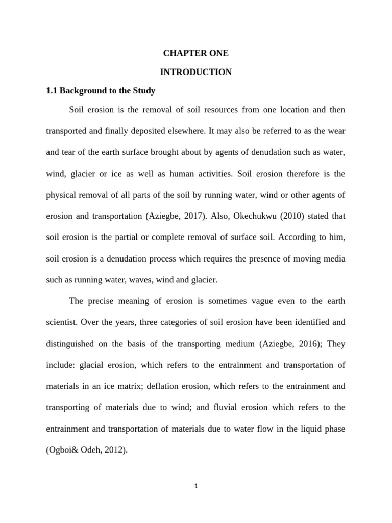 An Analysis of The Ipacts of Soil Erosion On Public Facilities ...