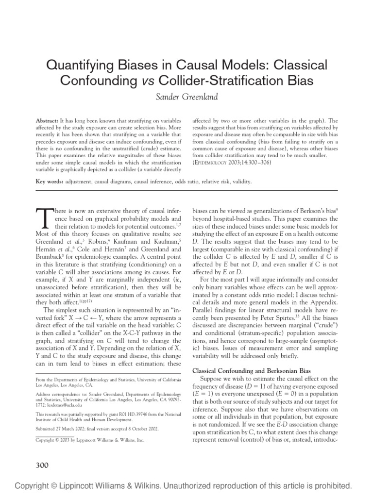 Causal Model Biases: Confounding vs Collider | PDF | Science & Mathematics