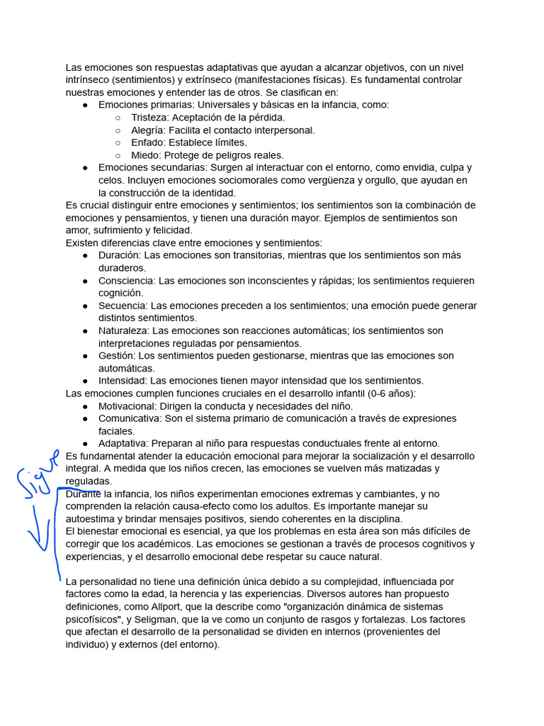 El Desarrollo Afectivo Resumido | PDF | Las emociones | Teoría de apego