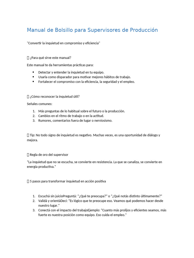 Transformar Inquietud en Eficiencia Laboral | PDF