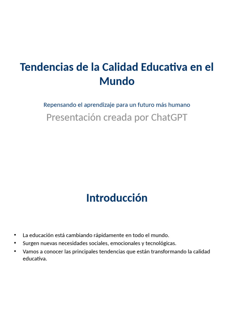 Tendencias Calidad Educativa | PDF