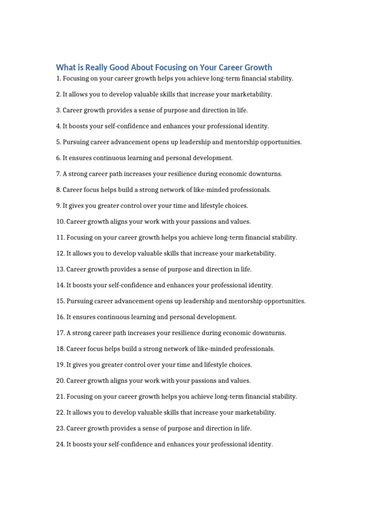 Career Growth Focus 1000 Lines | PDF | Personal Development | Mentorship