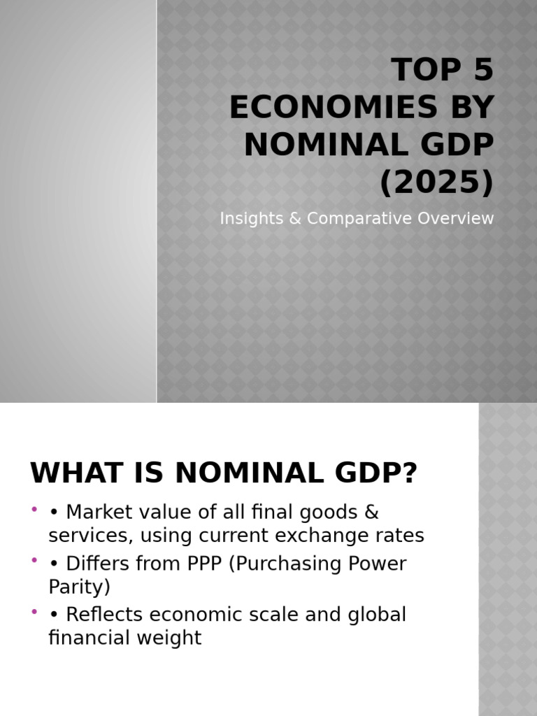 Top 5 Economies by Nominal GDP 2025 | PDF | Gross Domestic Product ...