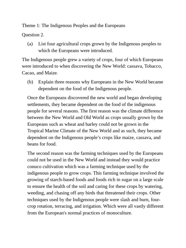 Impact of European Contact on Indigenous Peoples | PDF | Agriculture ...