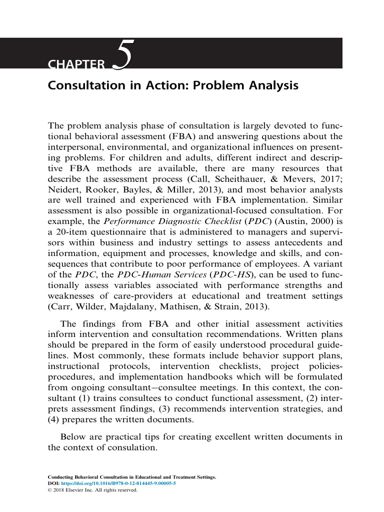 Chapter 5 Consultation in Ac 2018 Conducting Behavioral Consultation in ...