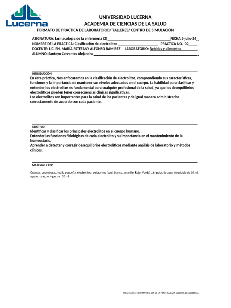 Formato de Practica | PDF | Laboratorios | Electrólito