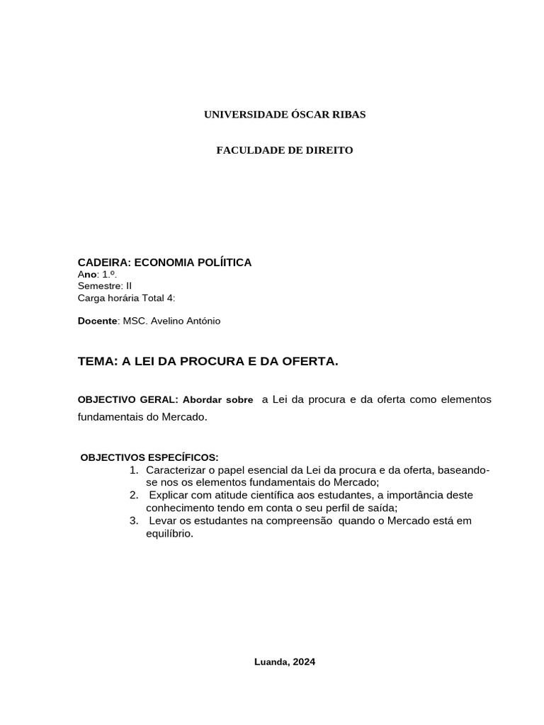 A Lei da Procura e da Oferta na Economia | PDF | Demanda | Oferta e procura