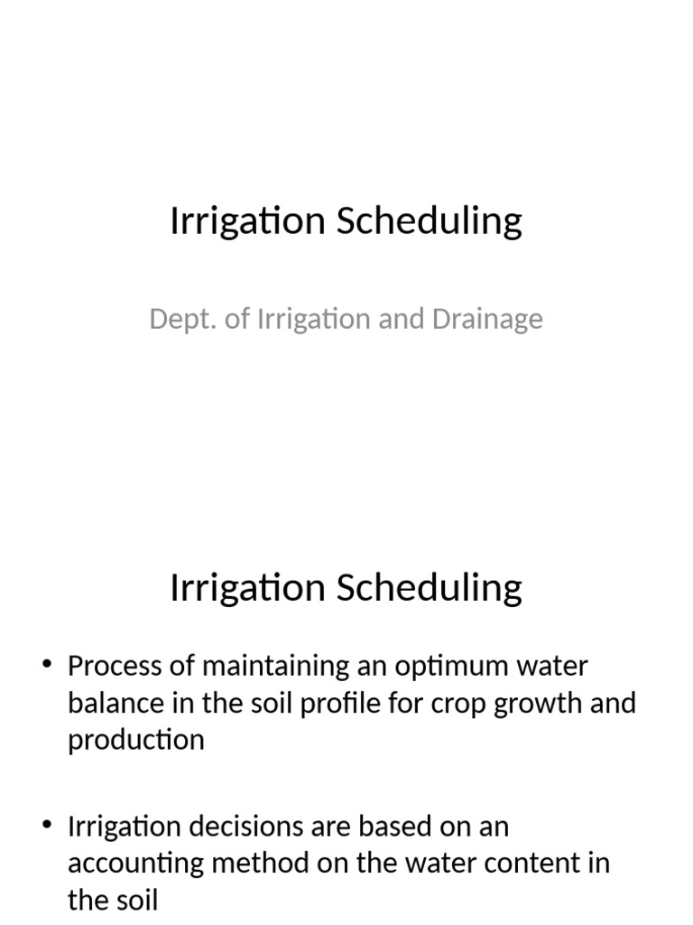 Efficient Irrigation Scheduling Guide | PDF | Evapotranspiration ...