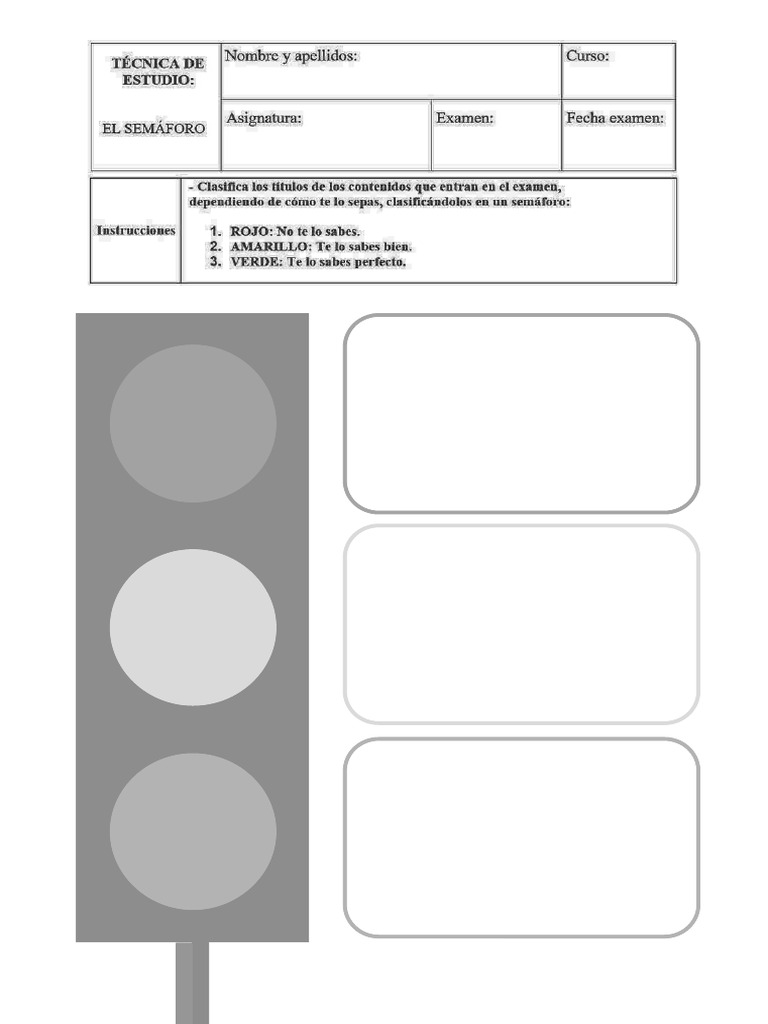 Técnica De Estudio El Semáforo Pdf