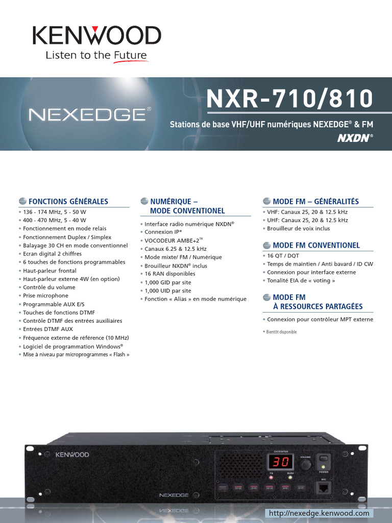 Stations de base VHF/UHF NEXEDGE® | PDF | Sans fil | Électronique