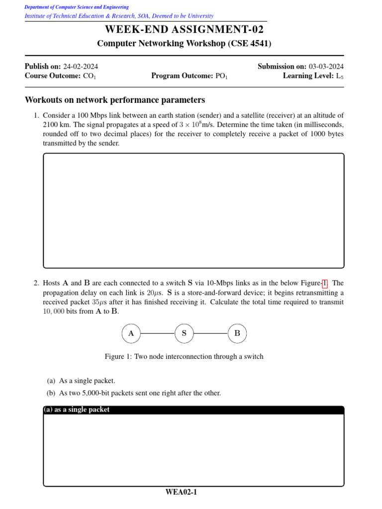 Computer Networking Assignment 02 | PDF | Computer Network | Bit Rate