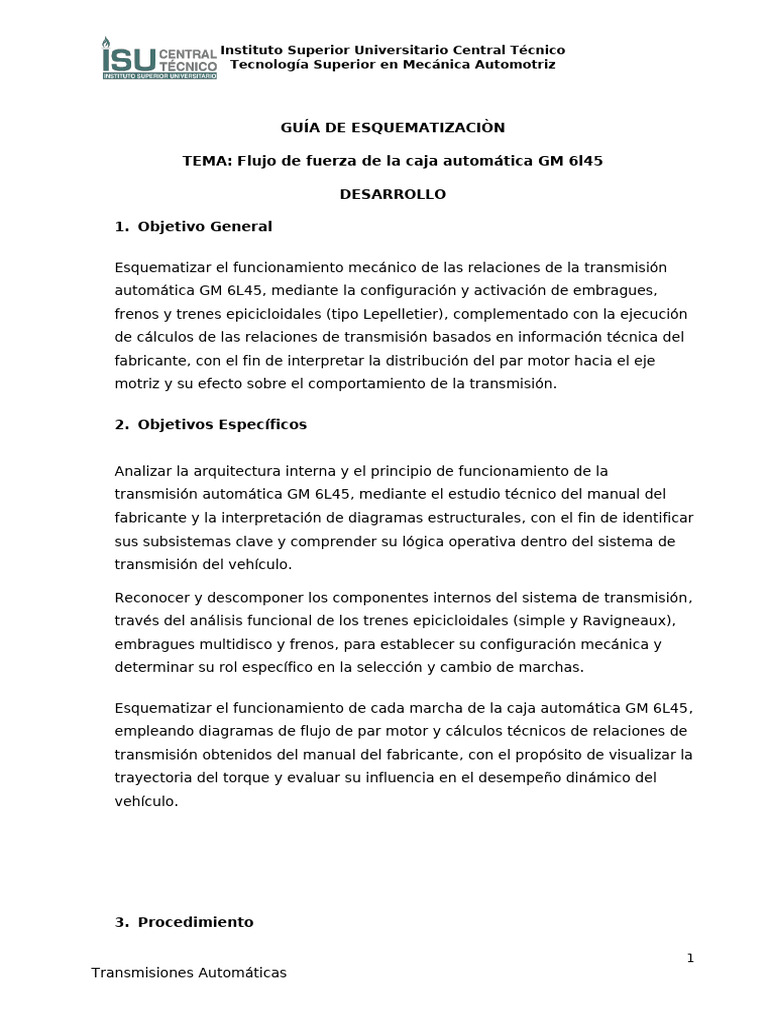 Esquema de Transmisión GM 6L45 | PDF | Transmisión automática | Embrague