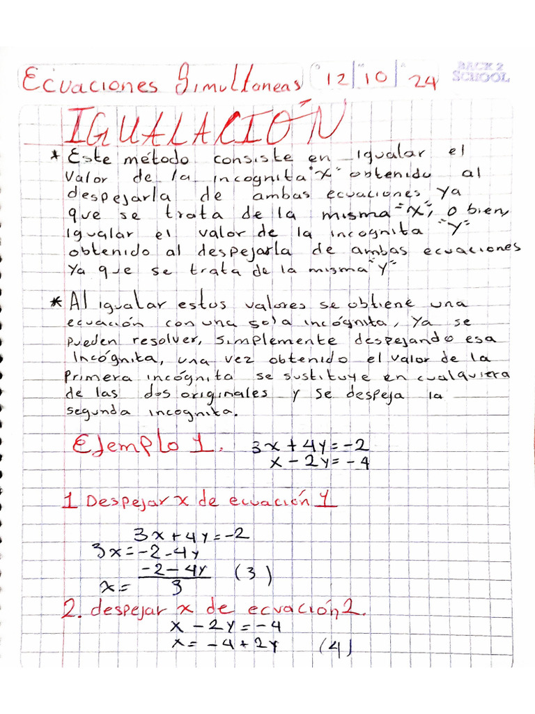 ecuaciones simultaneas | PDF