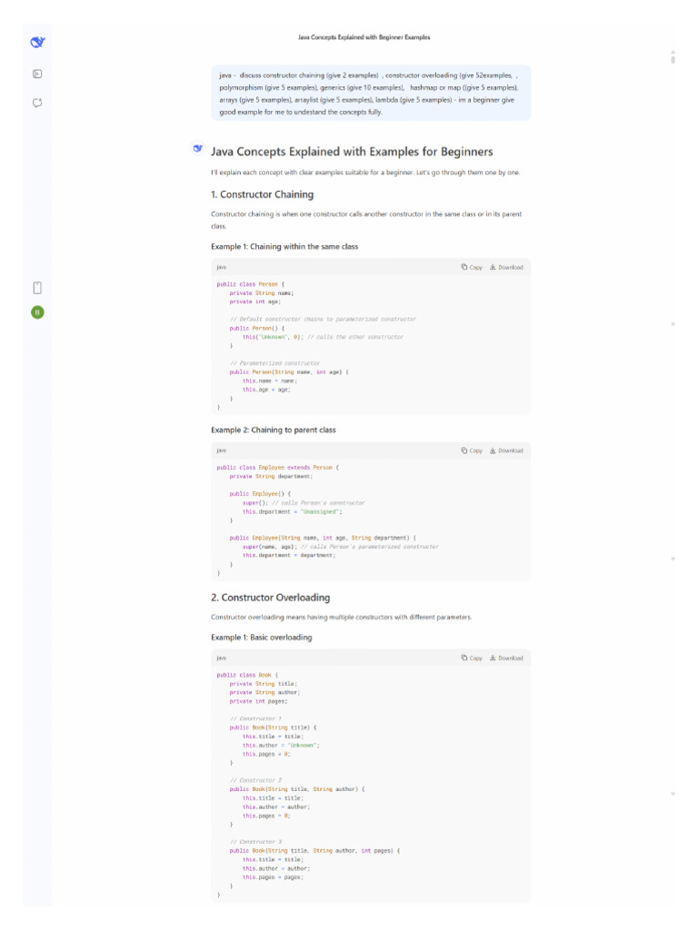 Java Concepts Explained With Beginner Examples | PDF