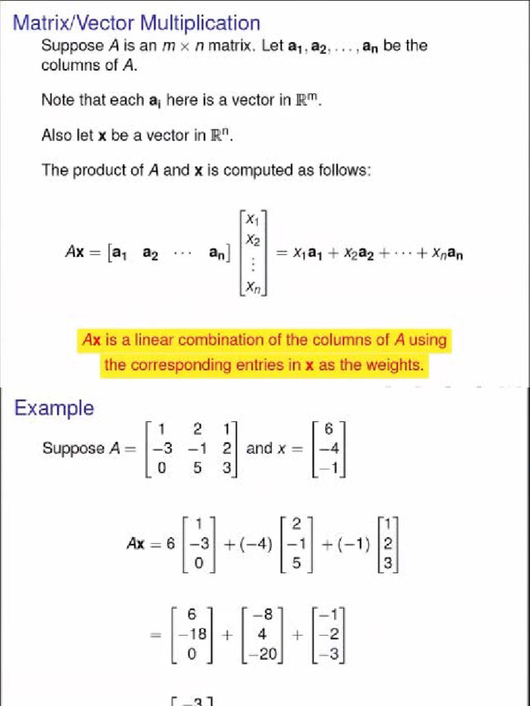 Linear Algebra Section (1.4) | PDF