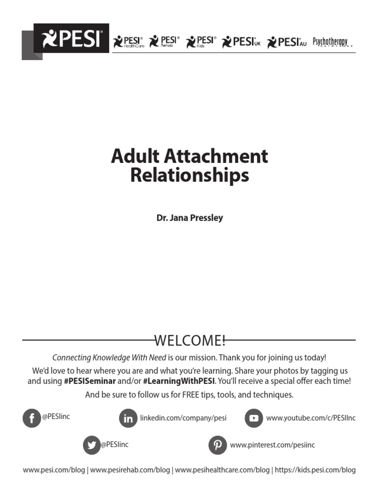 Manual Adult Attachment Relationships | PDF | Attachment Theory ...