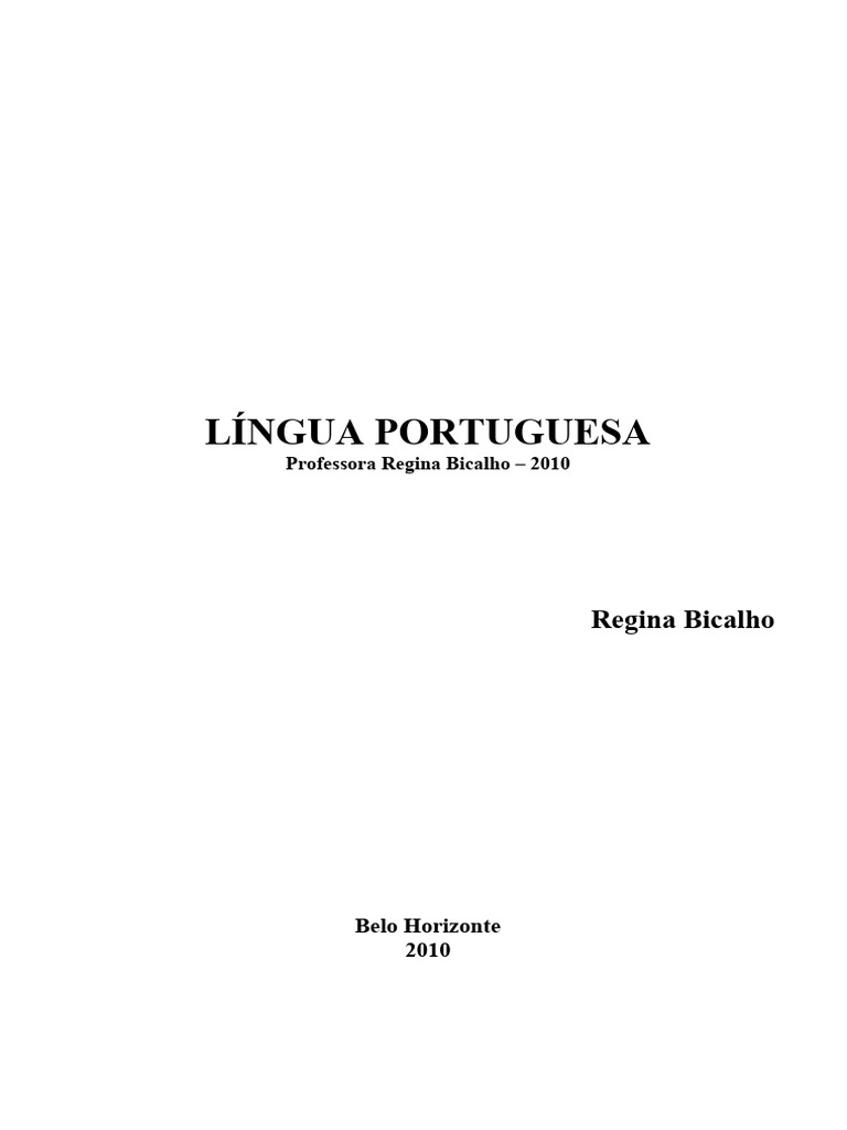 Postila Portugues Regina Bicalho 0517183329 | PDF | Assunto (gramática ...