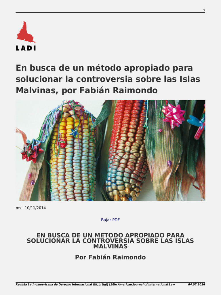 Solución a la Controversia Malvinas | PDF | Autodeterminación | Mediación