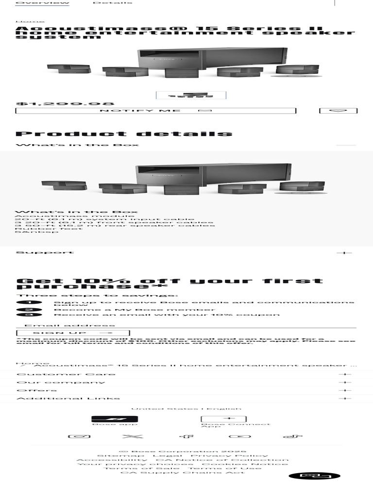 Acoustimass® 15 Series II Home Entertainment Speaker System Bose | PDF