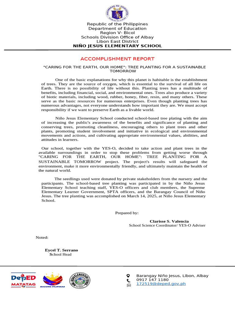 Accomplishment Reports 2024-2025 | PDF | Trees | Plants