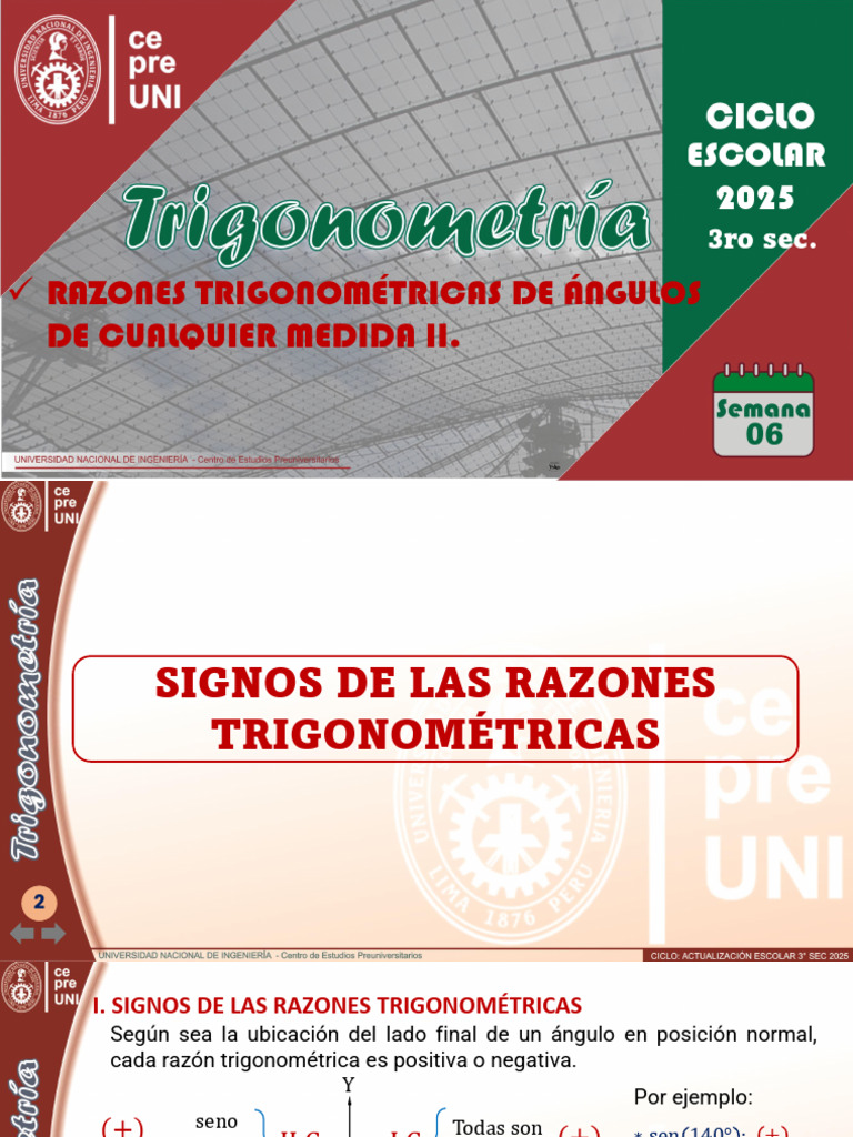 Razones Trigonométricas de Ángulos | PDF | Trigonometría | Funciones ...