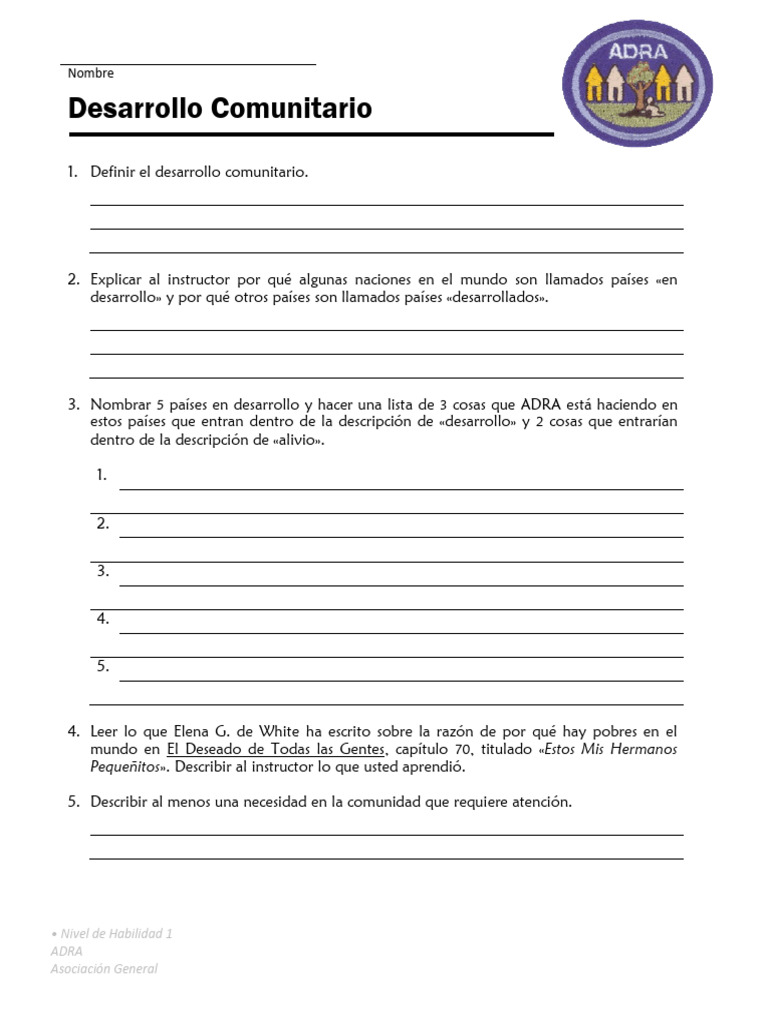 Desarrollo Comunitario y Proyectos ADRA | PDF