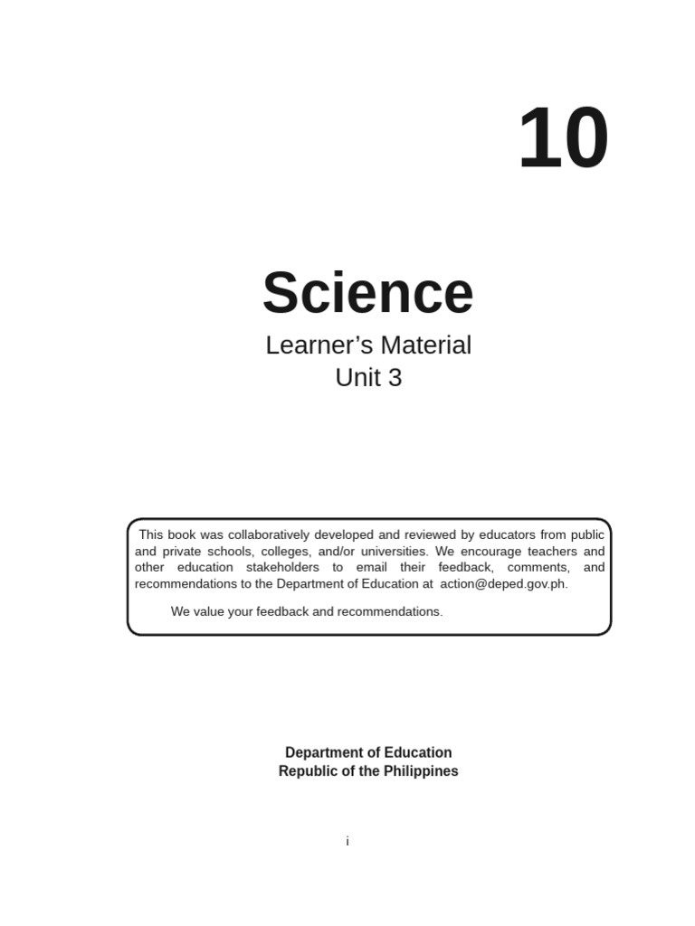 Grade 10 Science Learner's Material | PDF | Nerve | Nervous System