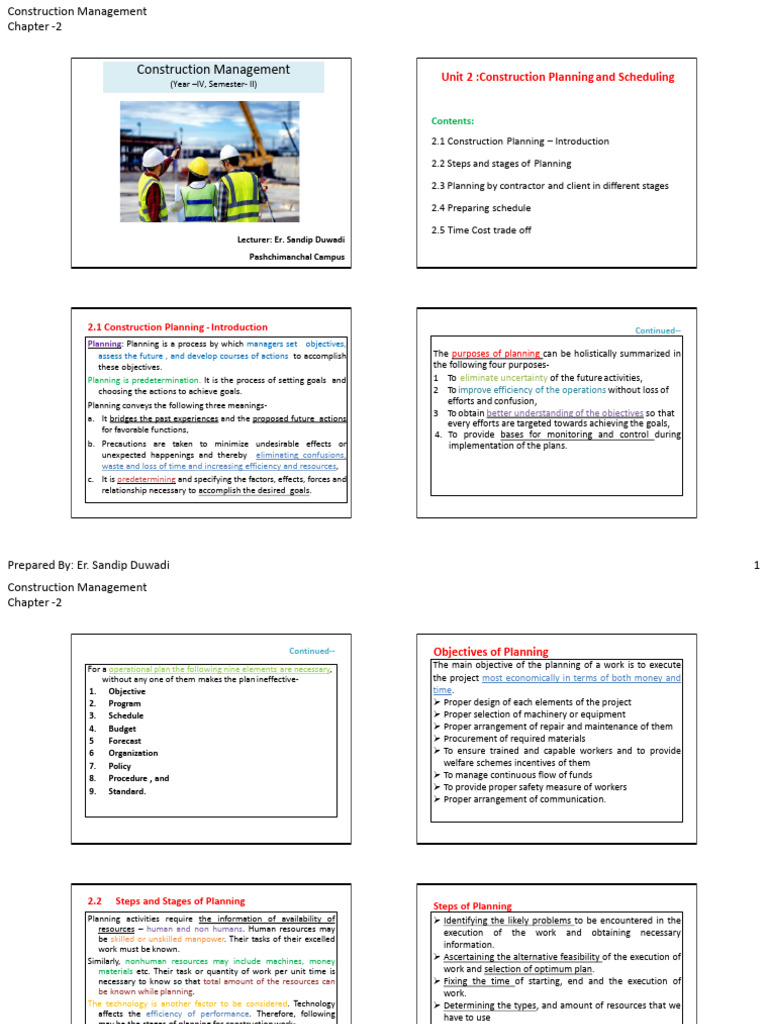 Construction Planning and Scheduling Guide | PDF | Construction Management