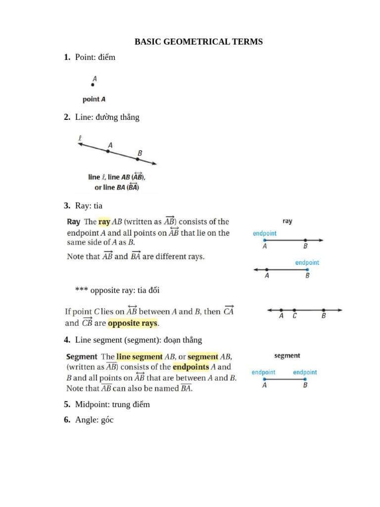 Basic Geometrical Terms | PDF