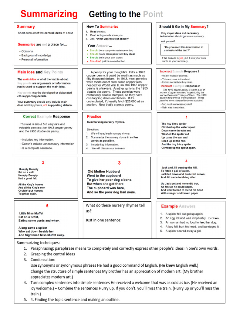 Techniques for Summarizing Texts | PDF