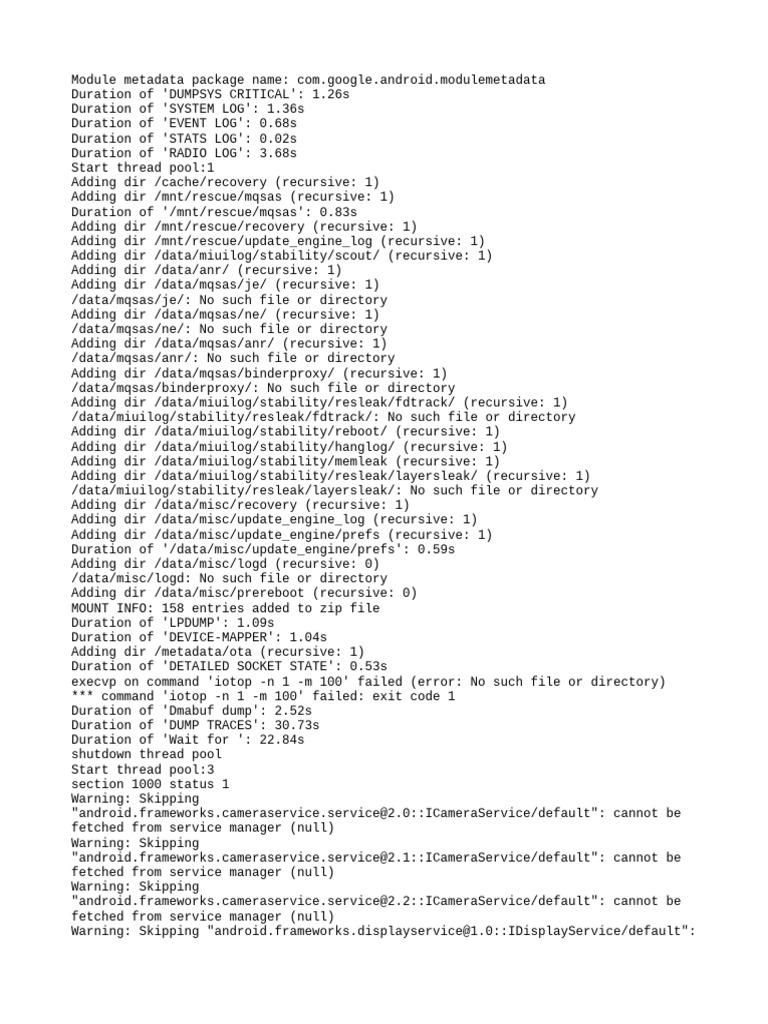 Android Module Metadata Log Analysis | PDF | Software Development ...