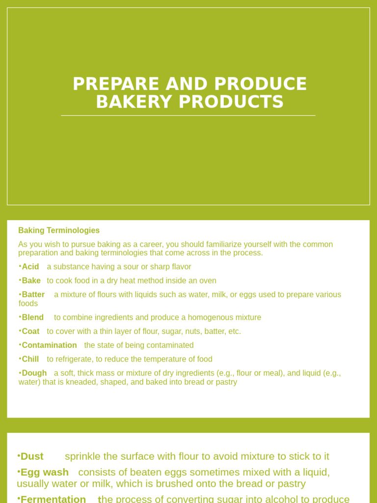 Baking Terminology and Techniques Guide | PDF | Breads | Dough
