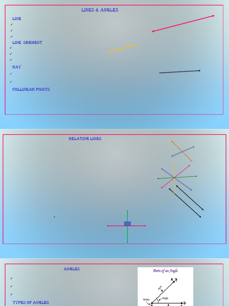 Lines and Angles for Class 7 | PDF | Line (Geometry) | Angle