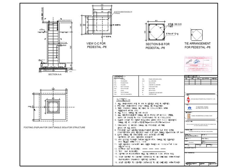 33kV Isolator Foundation Details | PDF
