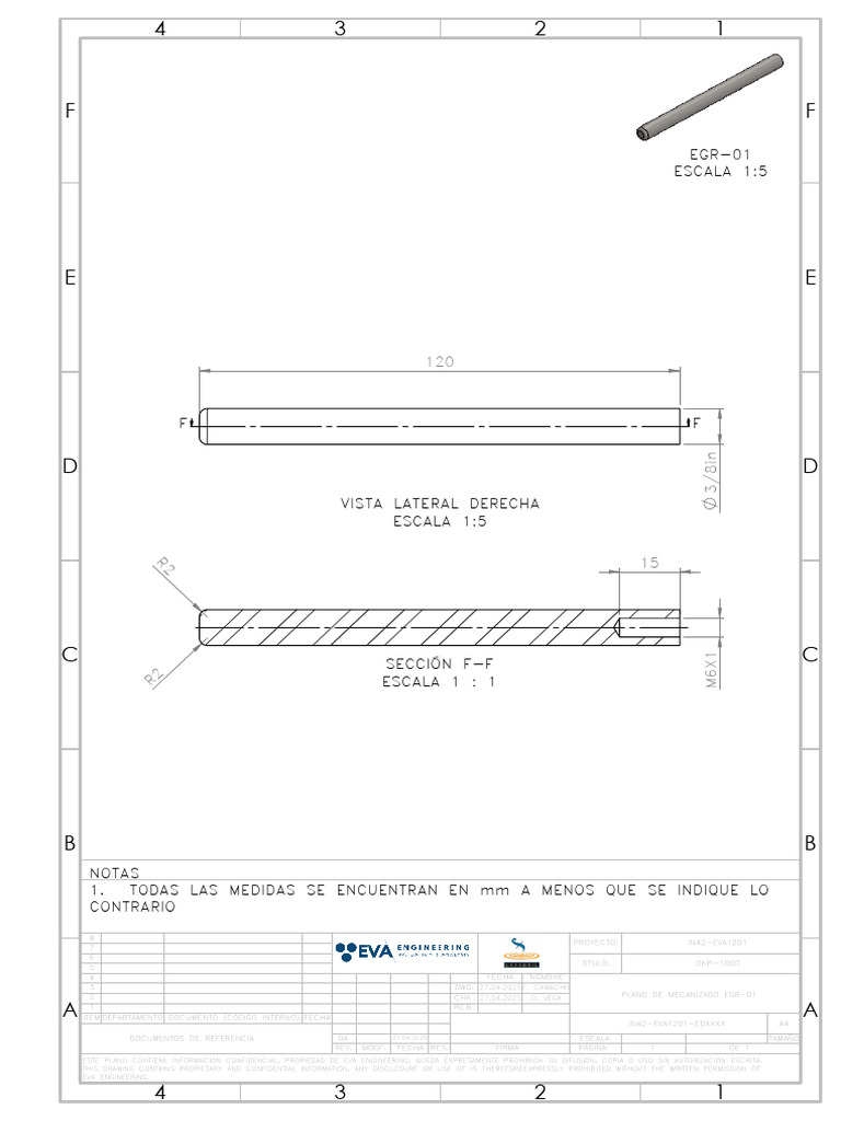 Planos de Mecanicado IN42-EVA1201 | PDF