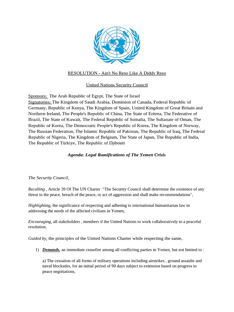 Aint No Reso Like A Diddy Reso - Resolution | PDF | United Nations ...