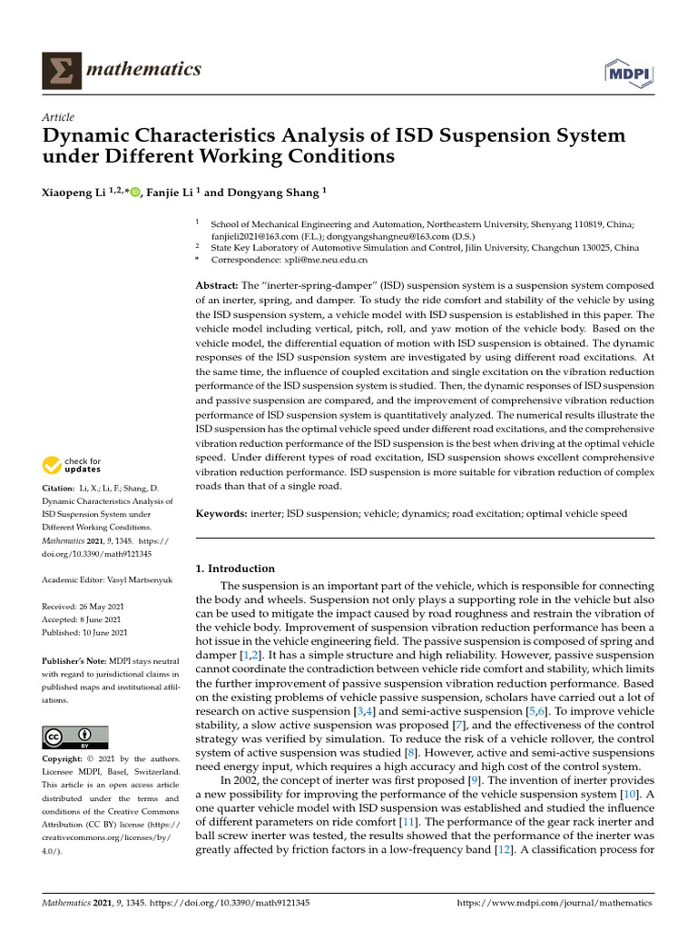 Dynamic Characteristics Analysis of ISD Suspension | PDF | Rotation ...