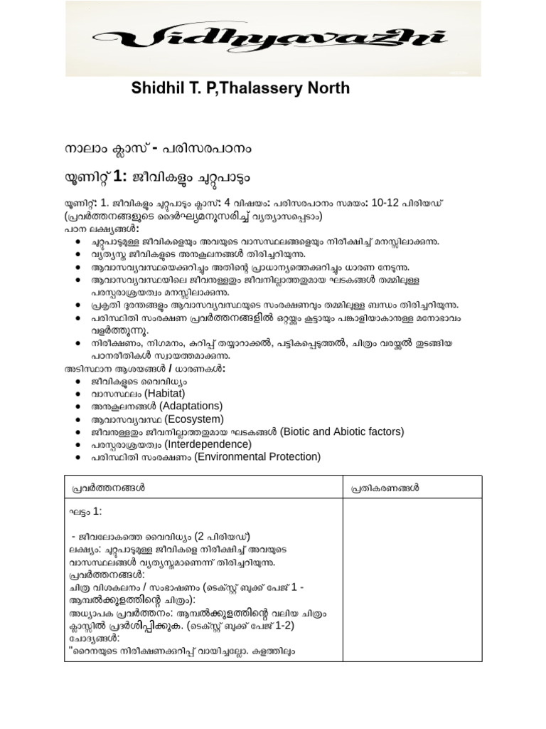 4th EVS CHAPTER 1 | PDF