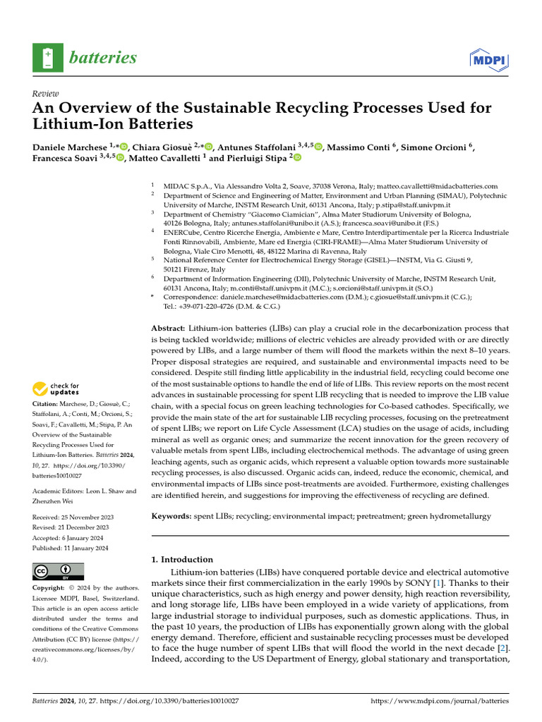 Sustainable Lithium-Ion Battery Recycling | PDF | Graphite | Lithium ...