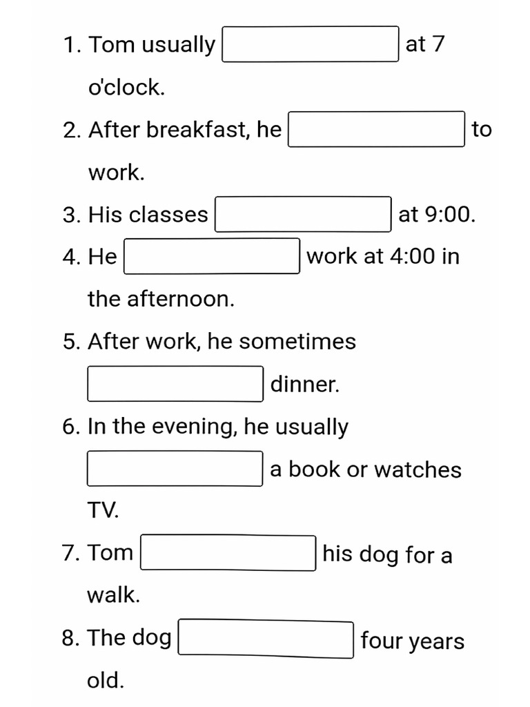 Tom's Daily Routine | PDF