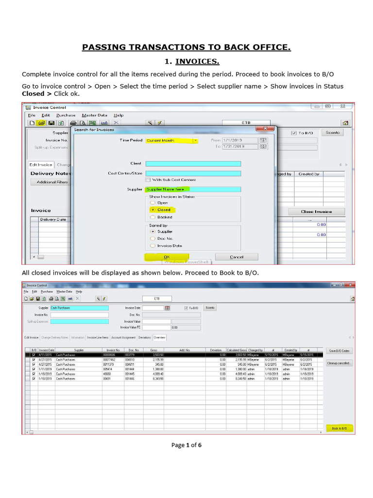 Back Office Transaction Processing Guide | PDF