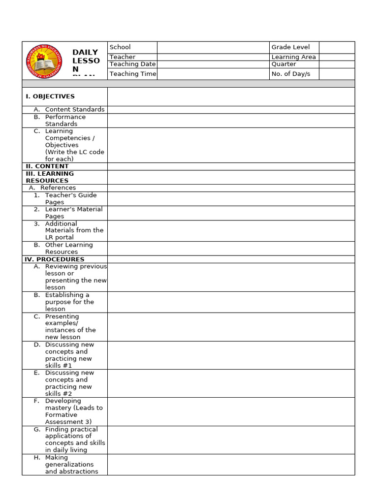 Math Lesson Plan per DepEd Order 42 s 2016 | PDF | Teachers | Lesson Plan
