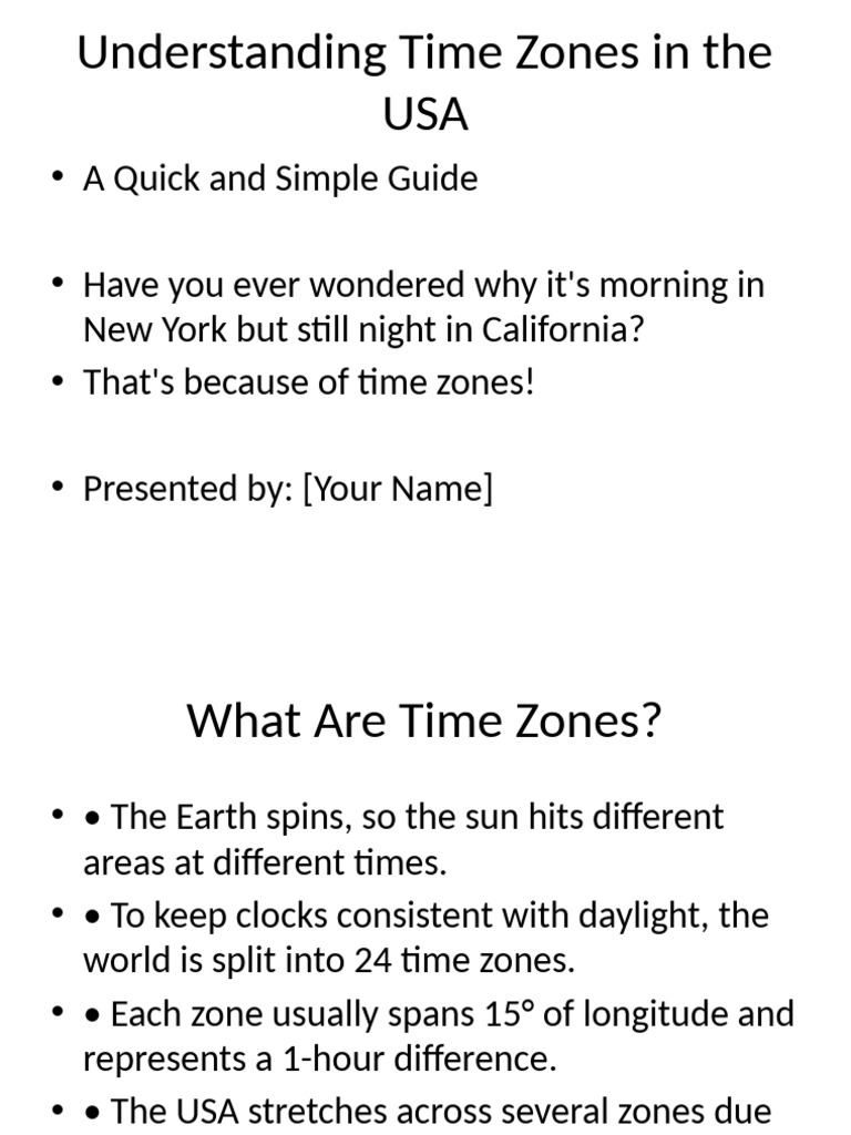USA Time Zones Explained | PDF