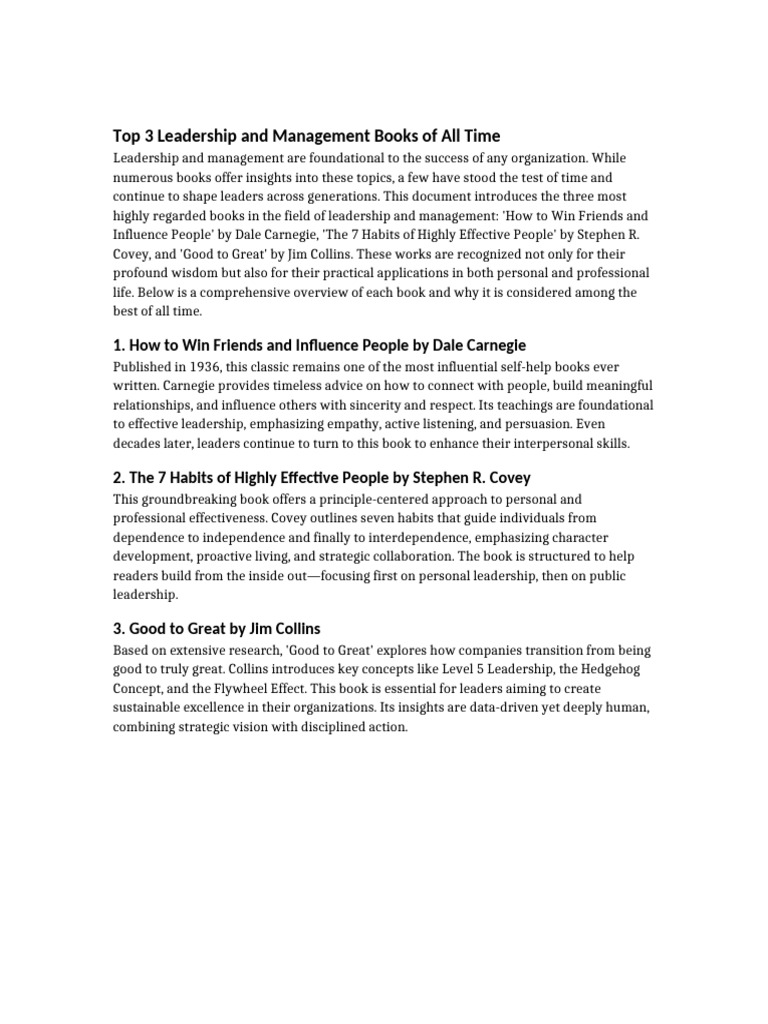 Top Leadership and Management Books | PDF