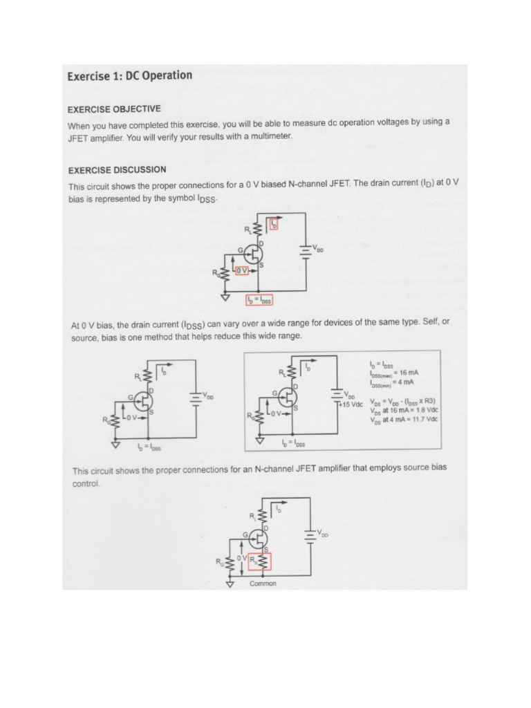 Expt 07 Junction Field Effect Transistor | PDF
