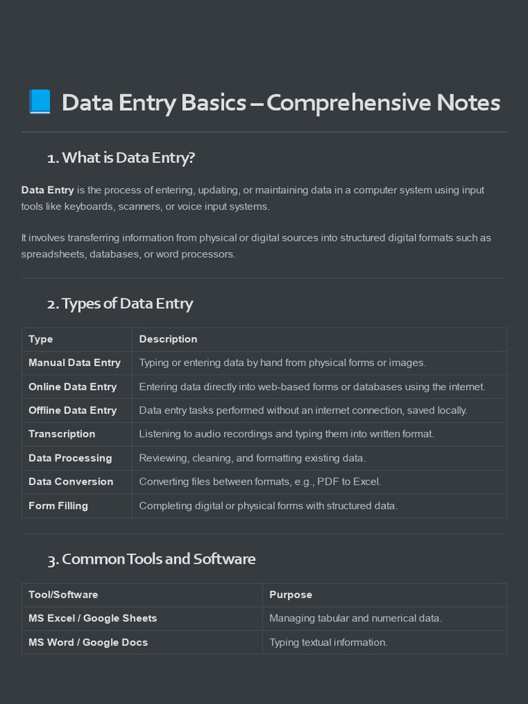 Data Entry Basics and Best Practices | PDF | Microsoft Excel | Optical ...