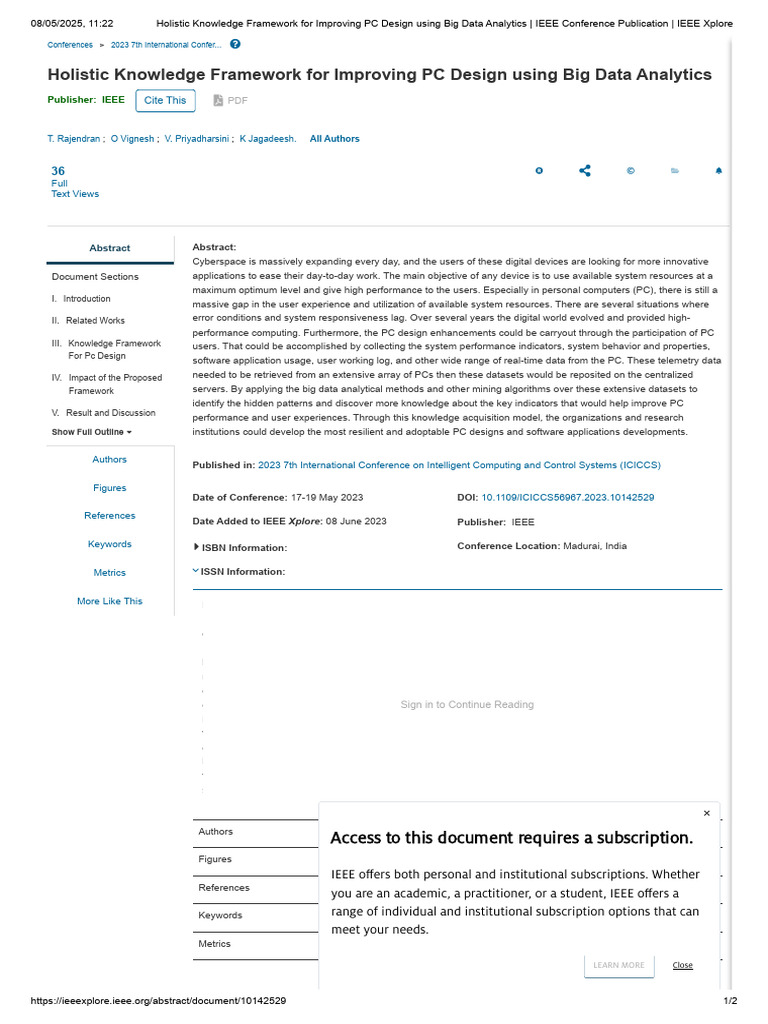 Holistic Knowledge Framework For Improving PC Design Using Big Data ...
