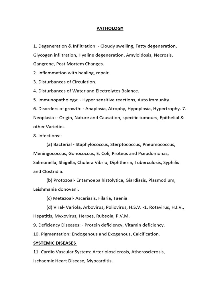 Comprehensive Pathology and Physiology Guide | PDF | Human Body ...