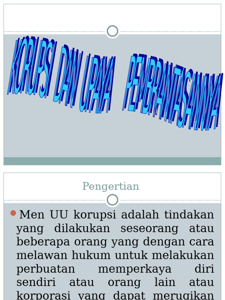 17 Korupsi Dan Upaya Pemberantasannya Di Indonesia | PDF